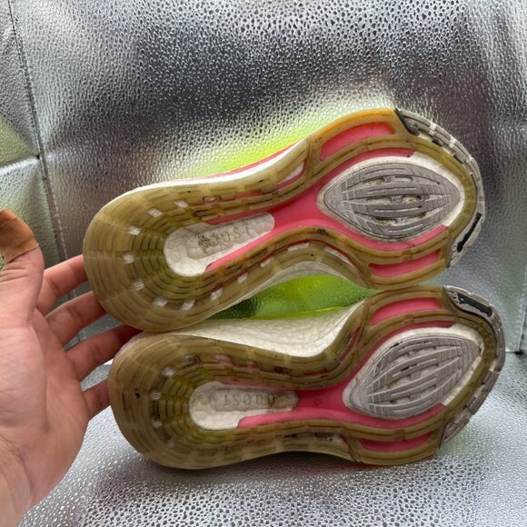 Size 6.5 Adidas Ultraboost 21 Vibrant White Yellow Womens Comfort Running Shoes - Picture 10 of 10